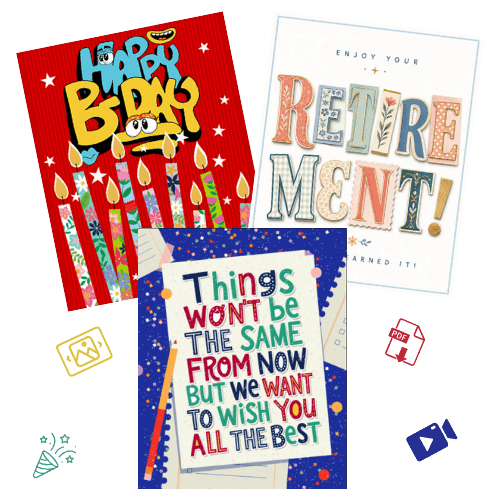 More than just an eCard — slideshow, wishboard, printable PDF and celebration video