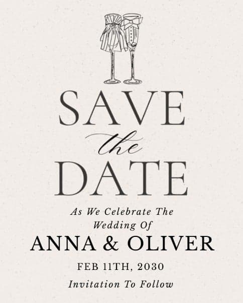 Champagne Save-the-Date
