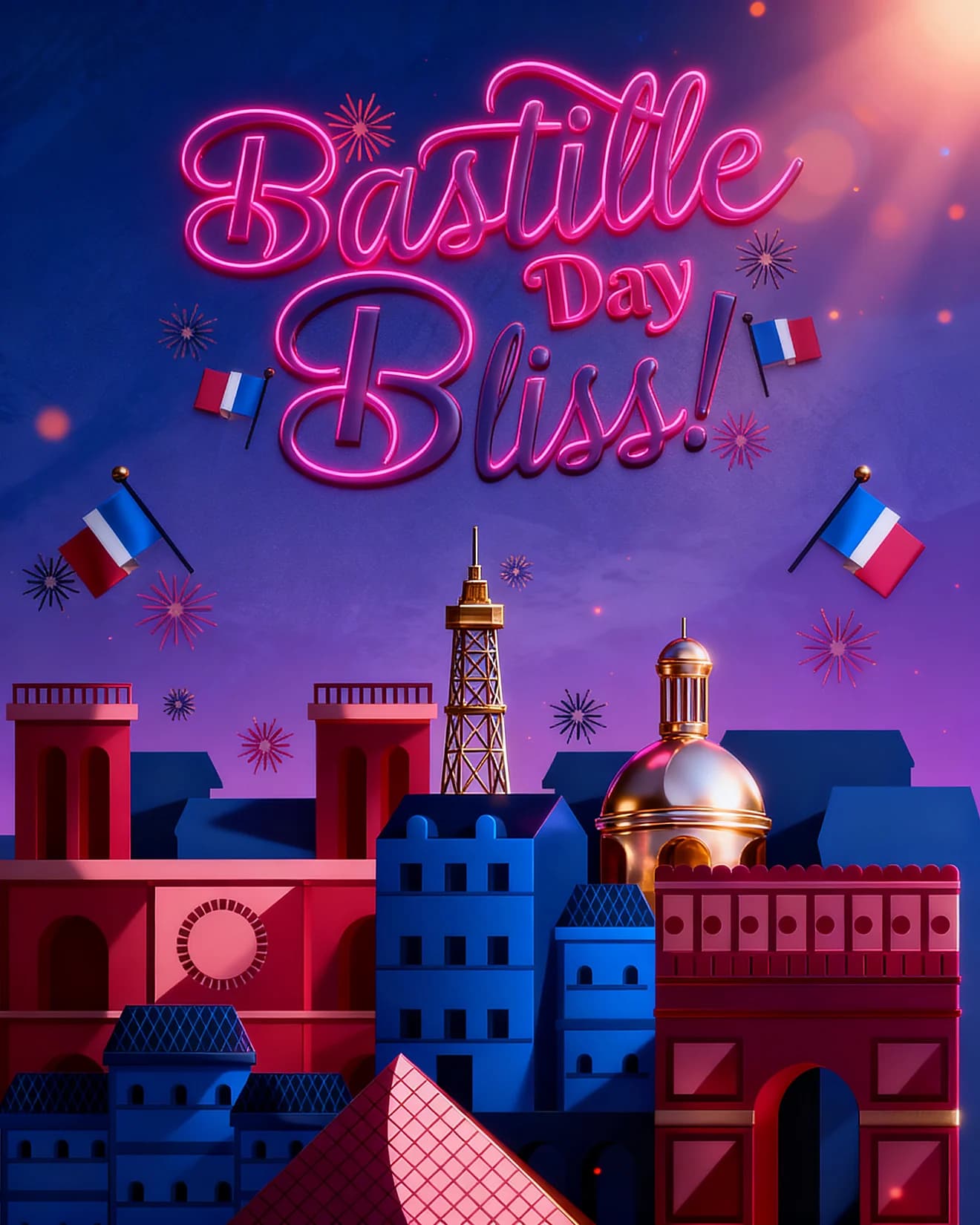 Paris Skyline Neon Bliss Paris Skyline Neon Bliss