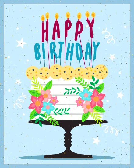 Floral Candle Cake Floral Candle Cake