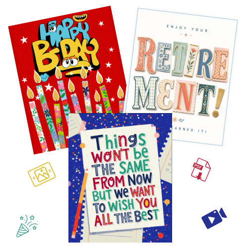 More than just an eCard — slideshow, wishboard, printable PDF and celebration video